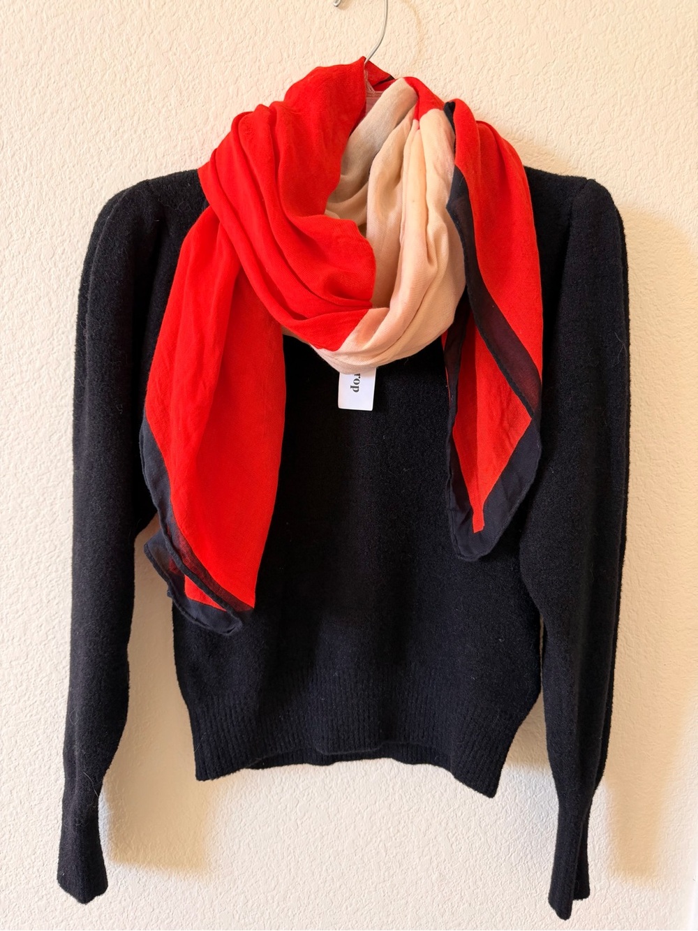 The Drop Set of 2 Sweaters in Black & Cream (Size S) - Scarf Included